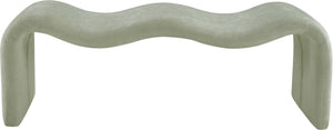 Meridian Furniture Willow Upholstered Bench with Iron Frame for Bedroom Entryway or Living Room Accent Seating Chenille Fabric Mint 22098Mint