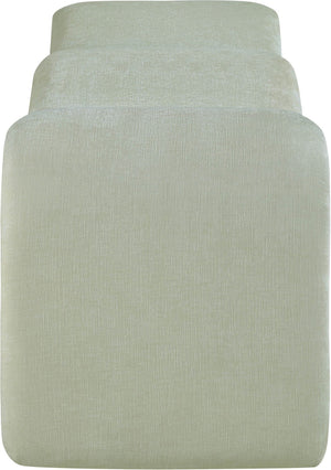 Meridian Furniture Willow Upholstered Bench with Iron Frame for Bedroom Entryway or Living Room Accent Seating Chenille Fabric Mint 22098Mint