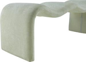 Meridian Furniture Willow Upholstered Bench with Iron Frame for Bedroom Entryway or Living Room Accent Seating Chenille Fabric Mint 22098Mint