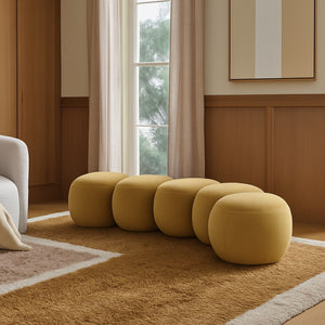 Meridian Furniture Apollo Art Deco Velvet Upholstered Bench with Plush Foam Seat for Bedroom Entryway 22099Camel
