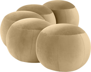 Meridian Furniture Apollo Art Deco Velvet Upholstered Bench with Plush Foam Seat for Bedroom Entryway 22099Camel