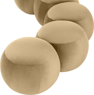 Meridian Furniture Apollo Art Deco Velvet Upholstered Bench with Plush Foam Seat for Bedroom Entryway 22099Camel