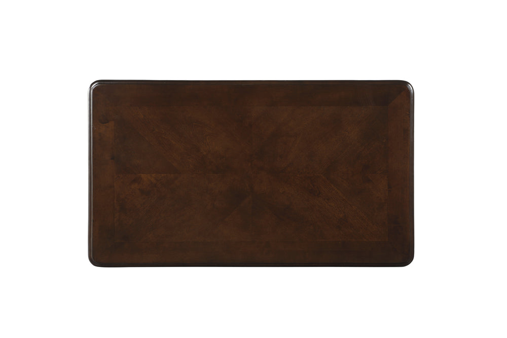 English Elm 1pc Traditional Croydon Cocktail Table in Dark Cherry Finish with Gold Tipping and Cabriole Legs, Elegant Living Room Accent Cherry 51 L x 31 W x 8 H B011P387130