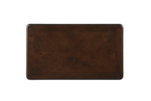 English Elm 1pc Traditional Croydon Cocktail Table in Dark Cherry Finish with Gold Tipping and Cabriole Legs, Elegant Living Room Accent Cherry 51 L x 31 W x 8 H B011P387130