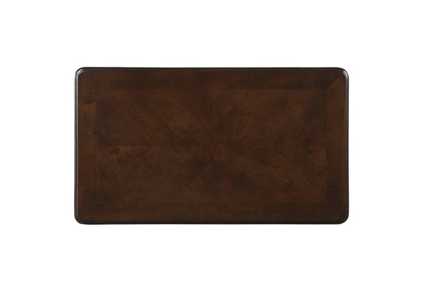 English Elm 1pc Traditional Croydon Cocktail Table in Dark Cherry Finish with Gold Tipping and Cabriole Legs, Elegant Living Room Accent Cherry 51 L x 31 W x 8 H B011P387130