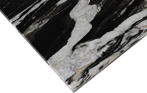 Meridian Furniture Verona Handcrafted Stone Top Coffee Table with Sculptural Base for Modern Living Rooms Black Genuine Marble 220Black-CT