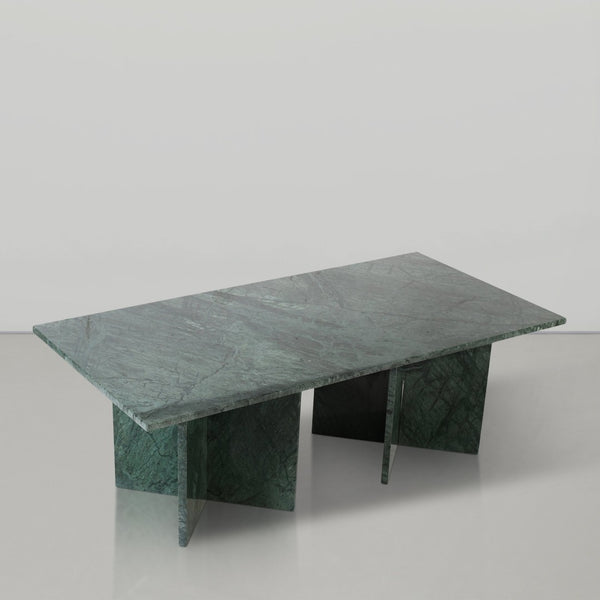 Meridian Furniture Verona Handcrafted Stone Top Coffee Table with Sculptural Base for Modern Living Rooms Green Genuine Marble 220Green-CT