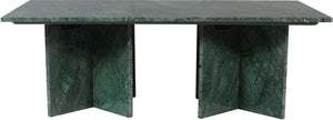 Meridian Furniture Verona Handcrafted Stone Top Coffee Table with Sculptural Base for Modern Living Rooms Green Genuine Marble 220Green-CT