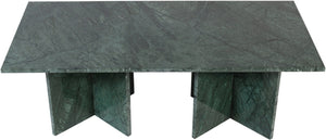 Meridian Furniture Verona Handcrafted Stone Top Coffee Table with Sculptural Base for Modern Living Rooms Green Genuine Marble 220Green-CT