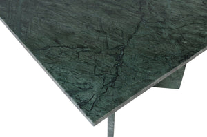 Meridian Furniture Verona Handcrafted Stone Top Coffee Table with Sculptural Base for Modern Living Rooms Green Genuine Marble 220Green-CT