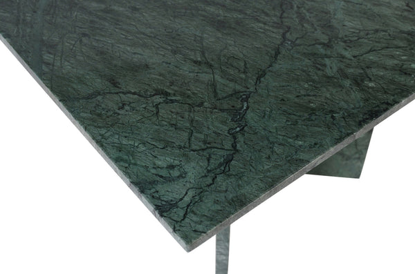 Meridian Furniture Verona Handcrafted Stone Top Coffee Table with Sculptural Base for Modern Living Rooms Green Genuine Marble 220Green-CT
