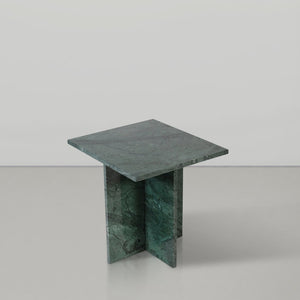 Meridian Furniture Verona Handcrafted Genuine Marble End Table with Sculptural Base for Modern Living Rooms Green 220Green-ET
