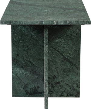 Meridian Furniture Verona Handcrafted Genuine Marble End Table with Sculptural Base for Modern Living Rooms Green 220Green-ET