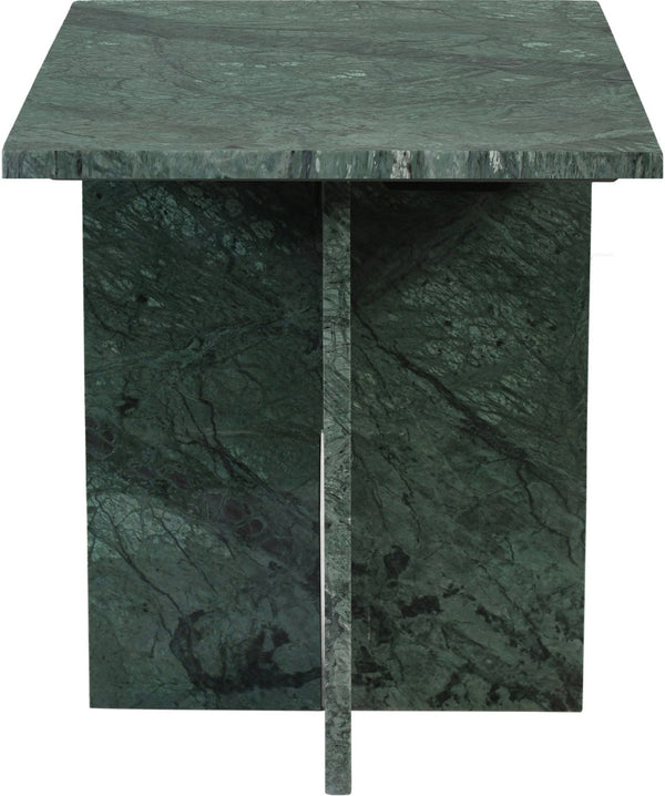 Meridian Furniture Verona Handcrafted Genuine Marble End Table with Sculptural Base for Modern Living Rooms Green 220Green-ET