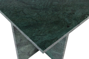Meridian Furniture Verona Handcrafted Genuine Marble End Table with Sculptural Base for Modern Living Rooms Green 220Green-ET