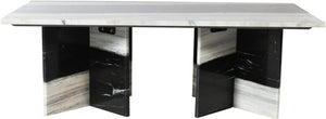 Meridian Furniture Verona Handcrafted Stone Top Coffee Table with Sculptural Base for Modern Living Rooms Panda Genuine Marble 220Panda-CT