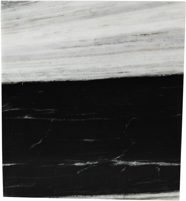 Meridian Furniture Verona Handcrafted Genuine Marble End Table with Sculptural Base for Modern Living Rooms Panda 220Panda-ET