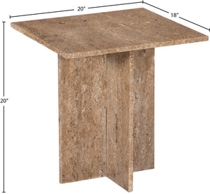 Verona Beige End Table 220Travertine-ET Meridian Furniture