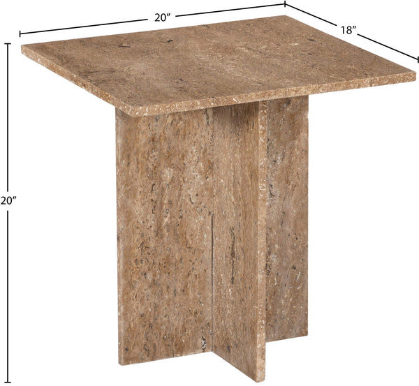 Verona Beige End Table 220Travertine-ET Meridian Furniture