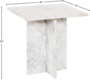 Verona White End Table 220White-ET Meridian Furniture