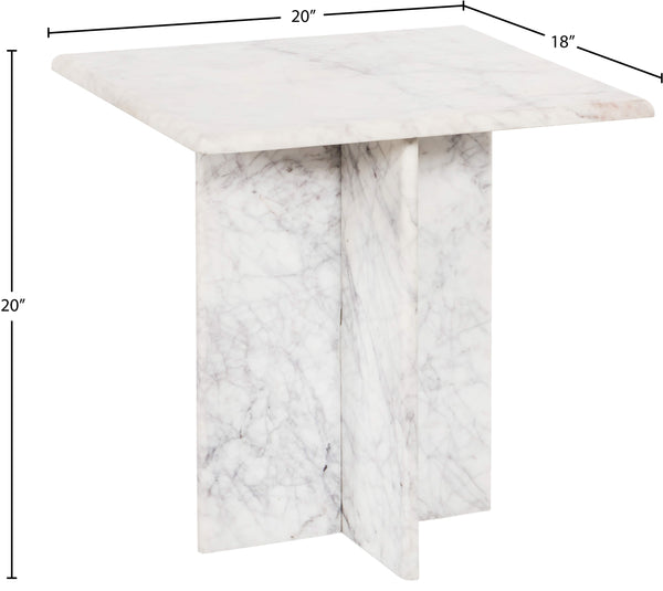 Verona White End Table 220White-ET Meridian Furniture
