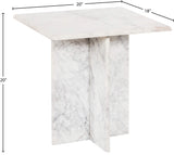 Verona White End Table 220White-ET Meridian Furniture