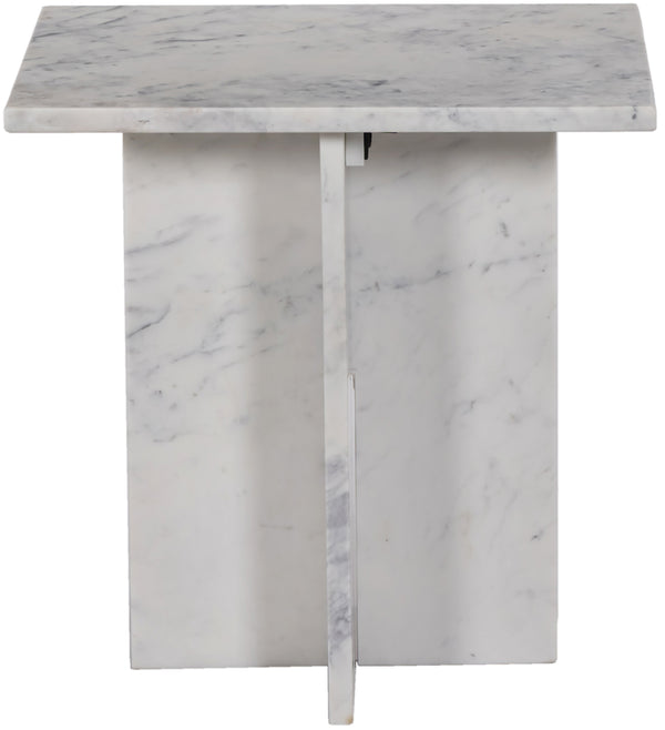 Verona White End Table 220White-ET Meridian Furniture