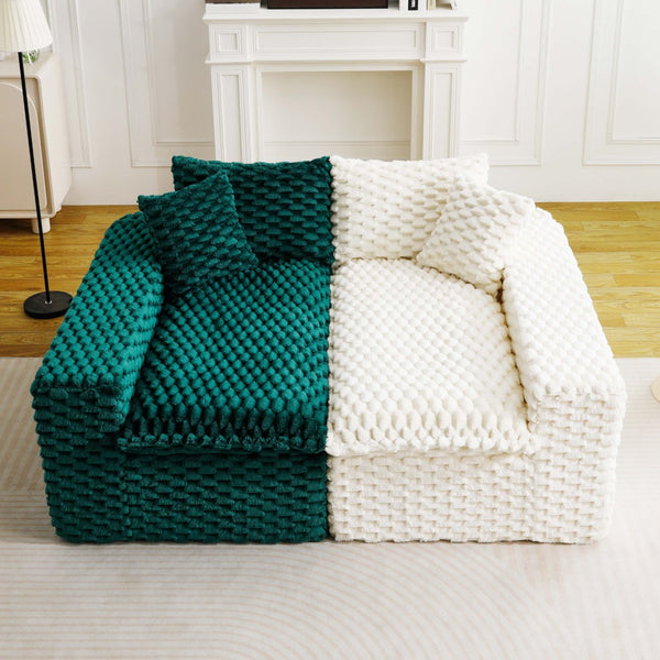 English Elm Luxury Color-Block Turtle Velvet Sofa - Modular Design For Stylish Living Room Comfort & Flexibility P2 W3371S00046-GIGA