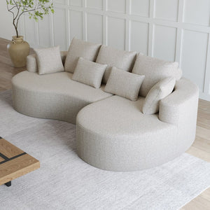 English Elm Modern Chenille Cloud Sectional Sofa Deep Curved 4 Seat Modular Couch for Living Room W834S00489