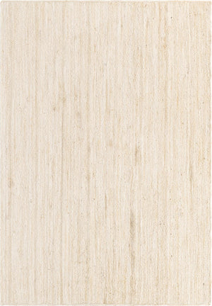 Unique Loom Braided Jute Dhaka Hand Braided Solid Rug White,  6' 1" x 9' 0"