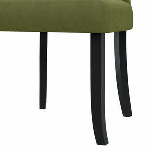 English Elm Sarita Boucle Dining Chairs Button Tufted Notched Back Espresso Legs Set of 2 B127P495083