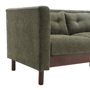 English Elm Christopher Knight Home® - 78" Upholstered Sofa with Tufted Linen-Like Fabric, Deep 19" Seat, Sturdy Rubber Wood Legs, 900lb Capacity Dark Green N763P243921F