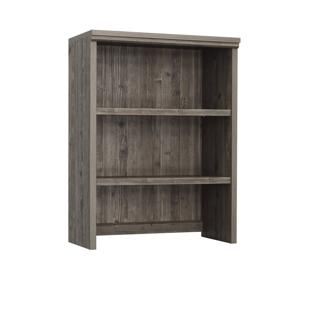 English Elm Library Hutch – Elegant Brown Finished Storage Solution With Adjustable Shelves For Versatile Use B356P367885