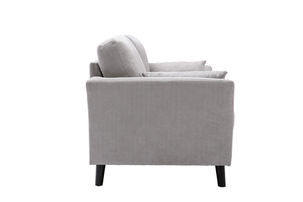 English Elm Damiano Woven Fabric Two Seat Loveseat with Solid Wood Legs for Compact Living Rooms B2749S00150
