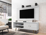 Manhattan Comfort Liberty Mid-Century Modern 2-Piece Entertainment Center White 221-201AMC6