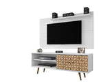 Manhattan Comfort Liberty Mid-Century Modern 2-Piece Entertainment Center White and 3D Brown Prints 221-201AMC67