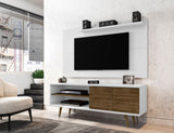 Manhattan Comfort Liberty Mid-Century Modern 2-Piece Entertainment Center White and Rustic Brown 221-201AMC69