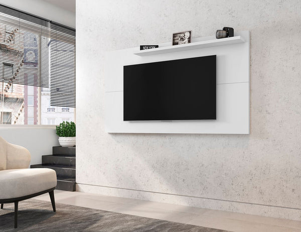 Manhattan Comfort Liberty Mid-Century Modern 2-Piece Entertainment Center White and Rustic Brown 221-201AMC69