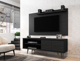 Manhattan Comfort Liberty Mid-Century Modern 2-Piece Entertainment Center Black 221-201AMC8