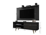 Manhattan Comfort Liberty Mid-Century Modern 2-Piece Entertainment Center Black 221-201AMC8