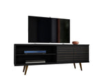 Manhattan Comfort Liberty Mid-Century Modern 2-Piece Entertainment Center Black 221-201AMC8