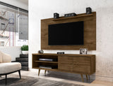 Manhattan Comfort Liberty Mid-Century Modern 2-Piece Entertainment Center Rustic Brown 221-201AMC9