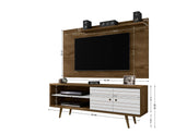 Manhattan Comfort Liberty Mid-Century Modern 2-Piece Entertainment Center Rustic Brown and White 221-201AMC96