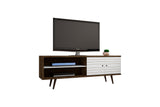 Manhattan Comfort Liberty Mid-Century Modern 2-Piece Entertainment Center Rustic Brown and White 221-201AMC96