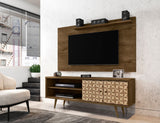 Manhattan Comfort Liberty Mid-Century Modern 2-Piece Entertainment Center Rustic Brown and 3D Brown Prints 221-201AMC97