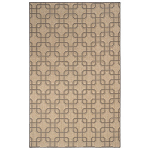 Capel Rugs Julian Eco-friendly Sisal Rug With Interlocking Square Pattern For Stylish Home Décor Solutions Sand Black, Ivory 100% Natural Sisal 2210rs04000600370