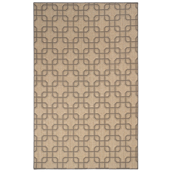 Capel Rugs Julian Eco-friendly Sisal Rug With Interlocking Square Pattern For Stylish Home Décor Solutions Sand Black, Ivory 100% Natural Sisal 2210rs04000600370