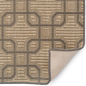 Capel Rugs Julian Eco-friendly Sisal Rug With Interlocking Square Pattern For Stylish Home Décor Solutions Sand Black, Ivory 100% Natural Sisal 2210rs04000600370