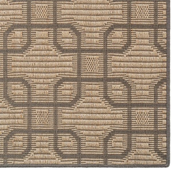 Capel Rugs Julian Eco-friendly Sisal Rug With Interlocking Square Pattern For Stylish Home Décor Solutions Sand Black, Ivory 100% Natural Sisal 2210rs04000600370
