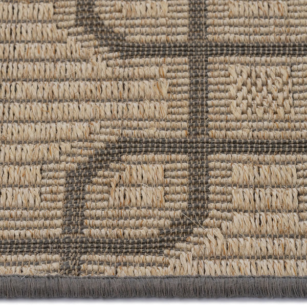 Capel Rugs Julian Eco-friendly Sisal Rug With Interlocking Square Pattern For Stylish Home Décor Solutions Sand Black, Ivory 100% Natural Sisal 2210rs04000600370